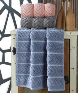 Набор турецких махровых полотенец Cestepe MicroCotton Premium 3 штуки 70x140 Multi 2 плотность 600 г/м2
