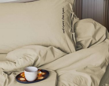 Турецька постільна білизна із вареної бавовни Issimo Dreamers Poplin 160 х 220 см Stone