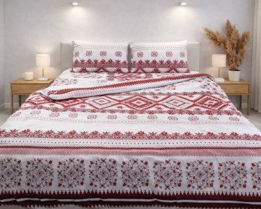 Постільна білизна LARA бязь d11342e160 з простирадлом на резинці 160х200х25 євро 200х220 см