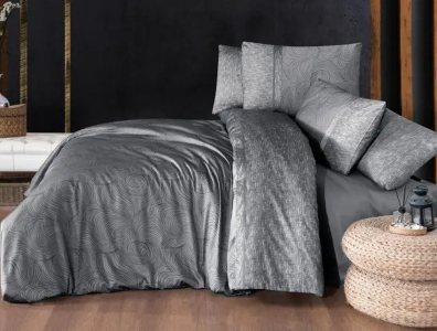 Турецкое постельное белье La Romano Premium Satin Nesy Grey евро