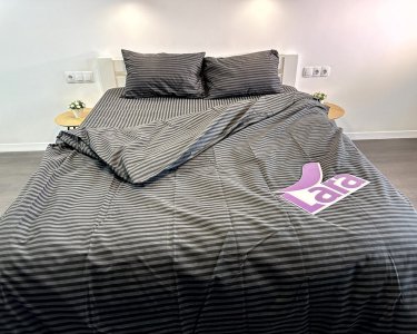 Постільна білизна LARA бязь-страйп Dark Gray d11224s сімейна