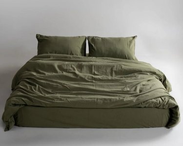 Турецкое постельное белье из вареного хлопка Limasso Stonewashed Ranforse семейное Capulet Olive