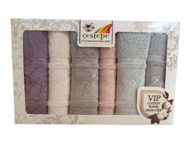 Набор кухонных турецких полотенец из 6 штук Cestepe Vip Cotton Beril 30х50