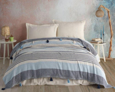 Турецьке бавовняне покривало Moss Basil 220х240 Mavi