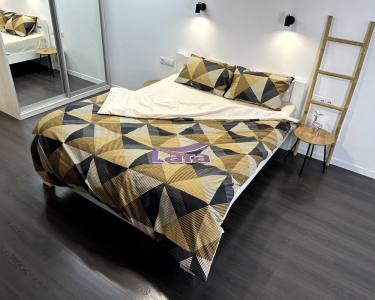 Постільна білизна LARA сатин d13224e160 з простирадлом на резинці 160х200х25 євро