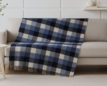 Плед Vladi Palermo Pictor бело-серо-голубой-светло-синий 140х200