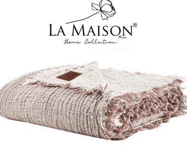 Турецкое муслиновое покрывало La Maison 230×240 Selin Ekru-Bej