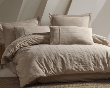 Турецкое постельное белье из вареного хлопка Saheser Stonewashed Ranforse Naturel 200 х 220 см Jasmin Bej