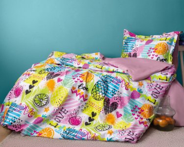 Турецкое подростковое постельное белье Issimo Digital Satin 160 х 220 см Lemonade