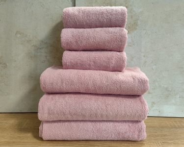 Набор турецких махровых однотонных полотенец Zeron 3 штуки 50х90 + 3 штуки 70х140 Pudra плотность 500 г/м2