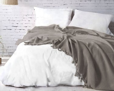 Турецкое жаккардовое покрывало Saheser Mona 220×240 см Vizon