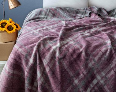 Турецкий хлопковый плед Pupilla Sheggy Fusya 200х220 см