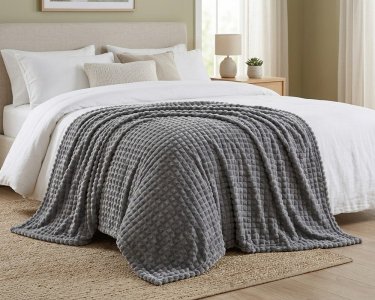 Плед-покрывало Koloco Кубик 3Д 200х230 серый евро