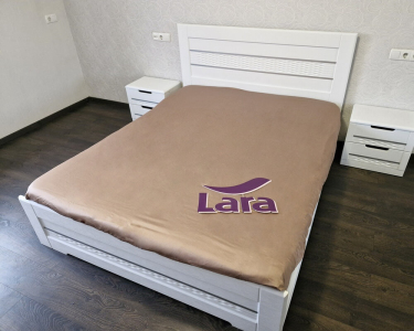 Простынь на резинке LARA сатин LUX dp13256 COFFEE 160х200+25 см