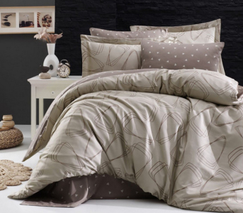 Турецька постільна білизна First Choice Cotton Satin Rovena Soil євро