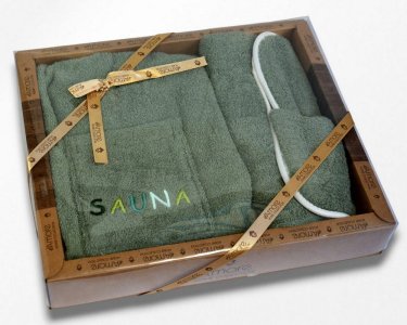 Набір для сауни чоловічий 3-х предметний Amore Sauna зелений