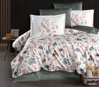 Турецкое постельное белье La Romano Premium Satin Madena Beige евро