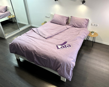 Постільна білизна LARA бязь d11235s Ромб Sea Fog сімейна