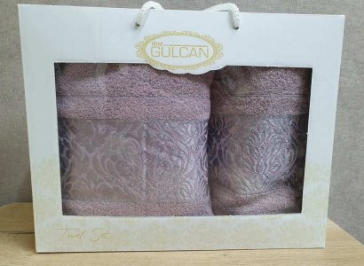 Набор турецких махровых полотенец Gulcan 50x90+70х140 V2 Purple