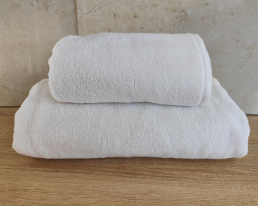 Набор турецких махровых полотенец Zeron 50х90+70х140 белый плотность 550 г/м2 низкая петля 20/2