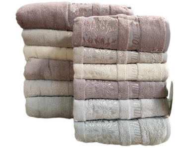 Набір турецьких махрових рушників Cestepe 50х90 6 штук + 70х140 6 штук Bamboo Lora