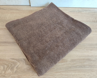 Полотенце турецкое махровое однотонное Zeron 70х140 коричневое плотность 550 г/м2 низкая петля 20/2