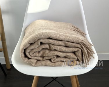 Плед із вовни мериноса Ярослав 5/1 бежевий 170х200