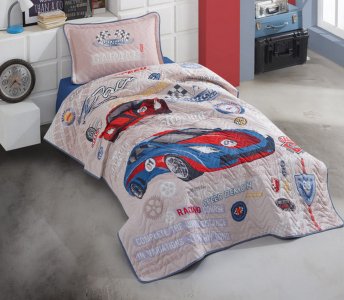 Покривало стьобане Clasy 180х240 Garage з наволочкою 50х70