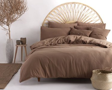 Турецкое постельное белье из вареного хлопка Limasso Stonewashed Ranforse 200 х 220 см Wood smoke