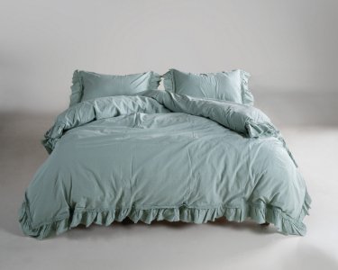 Турецкое постельное белье из вареного хлопка Limasso Stonewashed Ranforse Francesca 200 х 220 см Mint