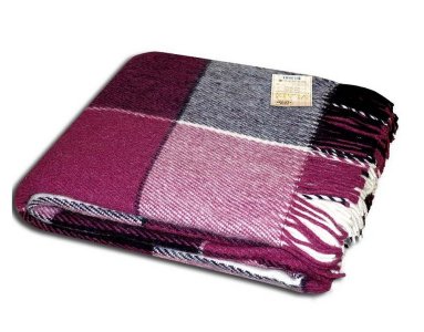 Плед шерстяной Vladi Эльф LIAM сливово лиловый 200х220