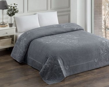 Махрове простирадло-покривало Zeron Turkey 150х220 Bawer Antrasit