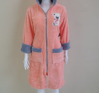 Халат махровий Zeron Wellsoft персиковий жіночий S