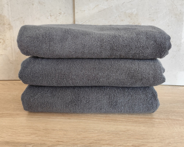 Полотенце махровое однотонное Turkey 70х140 антрацит плотность 550 г/м2 низкая петля 20/2 ОПТ от 10 шт