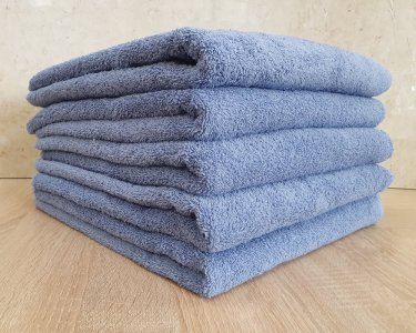 Набор турецких махровых однотонных полотенец Zeron 3 штуки 50х90 Blue плотность 480 г/м2