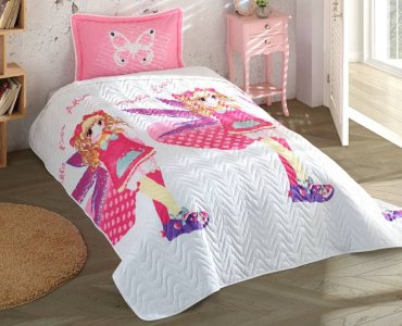 Покривало стьобане Clasy 180х240 Pinky з наволочкою 50х70
