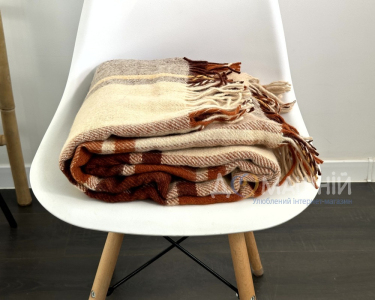 Плед з новозеландської вовни Ярослав 7 теракотовий 140х200