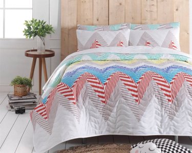 Покривало стьобане Eponj Home Momentum Beyaz 160х220 з наволочкою 50х70