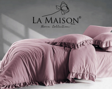 Турецкое постельное белье из вареного хлопка La Maison Stonewashed Ranforse 200 х 220 см Weens Blush