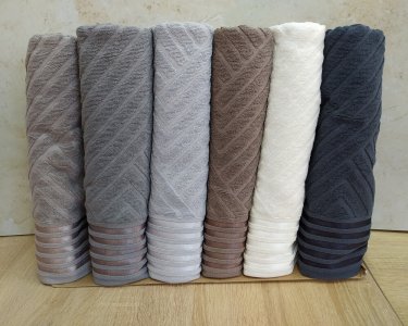 Набір турецьких махрових рушників 70х140 Gulcan 6 шт Jacquard Cotton Lux Yeni Cizgili