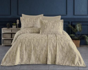 Покрывало шенилловое Gardines 240х260 Lulu Beige с наволочками 50х70