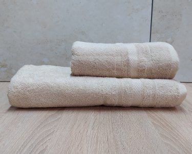 Набор турецких махровых полотенец Ada Turkey 50х90+70х140 Light Bej