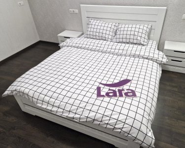 Постільна білизна LARA бязь d11357e160 з простирадлом на резинці 160х200х25 євро 200х220 см