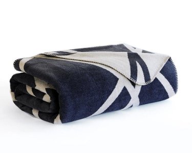 Турецкий хлопковый плед Istanbul Modernist Lacivert 200×220