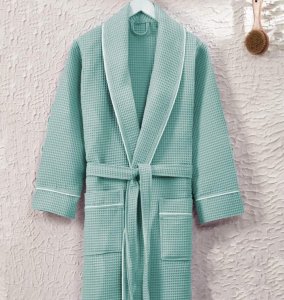 Халат вафельний з кантом ZERON EXCLUSIVE pike bornoz Yesil L