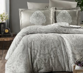 Турецька постільна білизна First Choice Cotton Satin Milena Beige євро