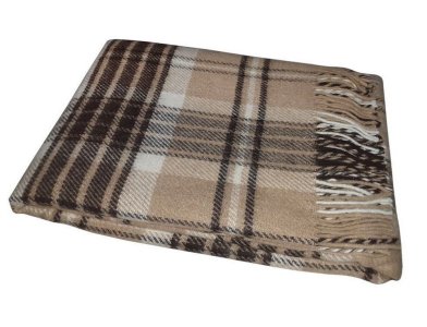 Плед полушерстяной Vladi Метро CANNY бежево-коричнево-белый 170х210