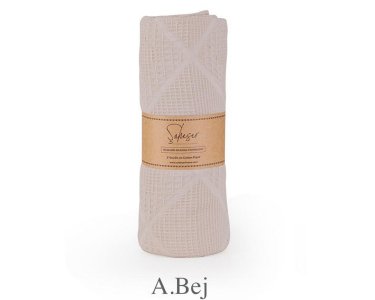 Турецкая вафельная простынь-покрывало Saheser Cotton Pique 160×230 см Lavin A.Bej