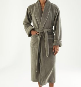 Халат велюровий Nusa NS 7235 Haki чоловічий розмір XXXXL