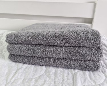 Полотенце турецкое махровое однотонное Zeron 70х140 Light Gray плотность 450 г/м2